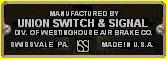 US&S Builders Plate